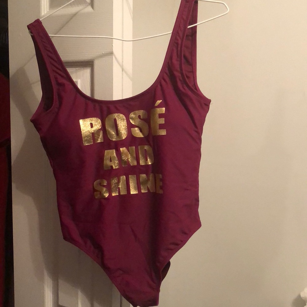 Rosé and shine one piece bathing suit!